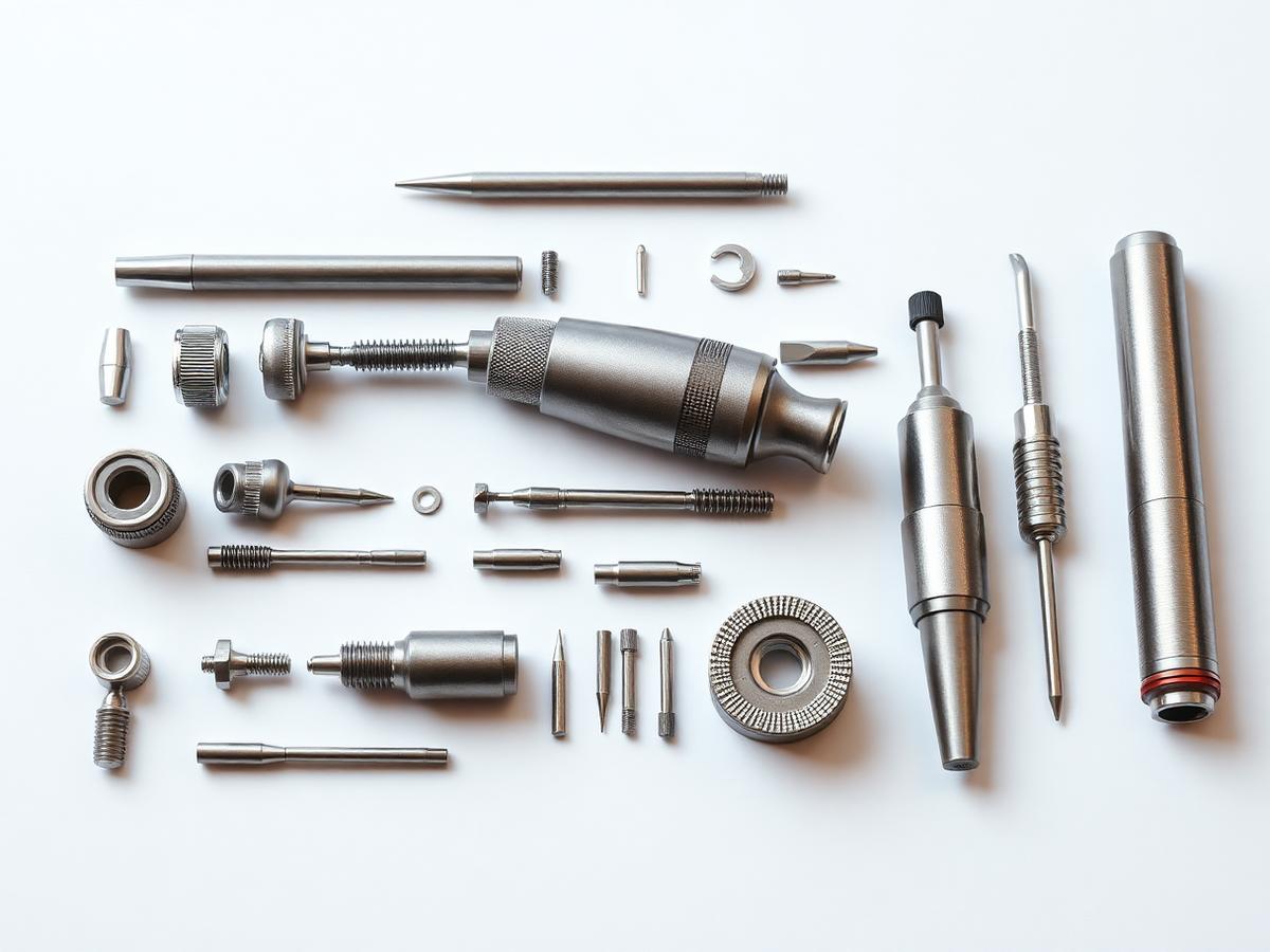 Adensys , exploded view of a dental handpiece with individual replaceable parts