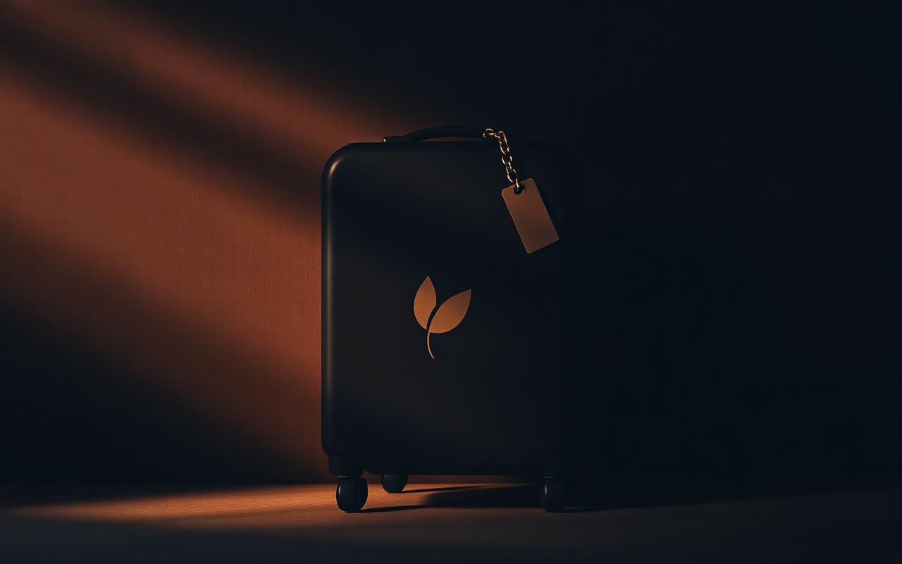 Strong Suitcases , minimal hard-shell suitcase with a subtle leaf motif