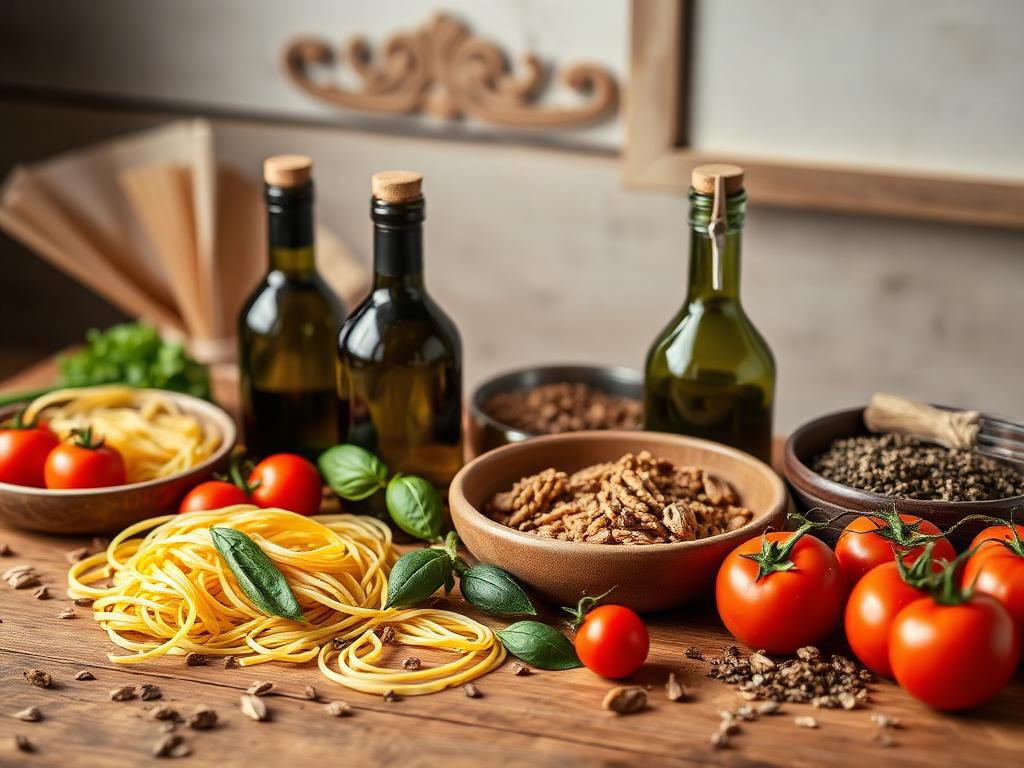 Weloveat.it , Italian artisan food products arranged on a rustic wooden table