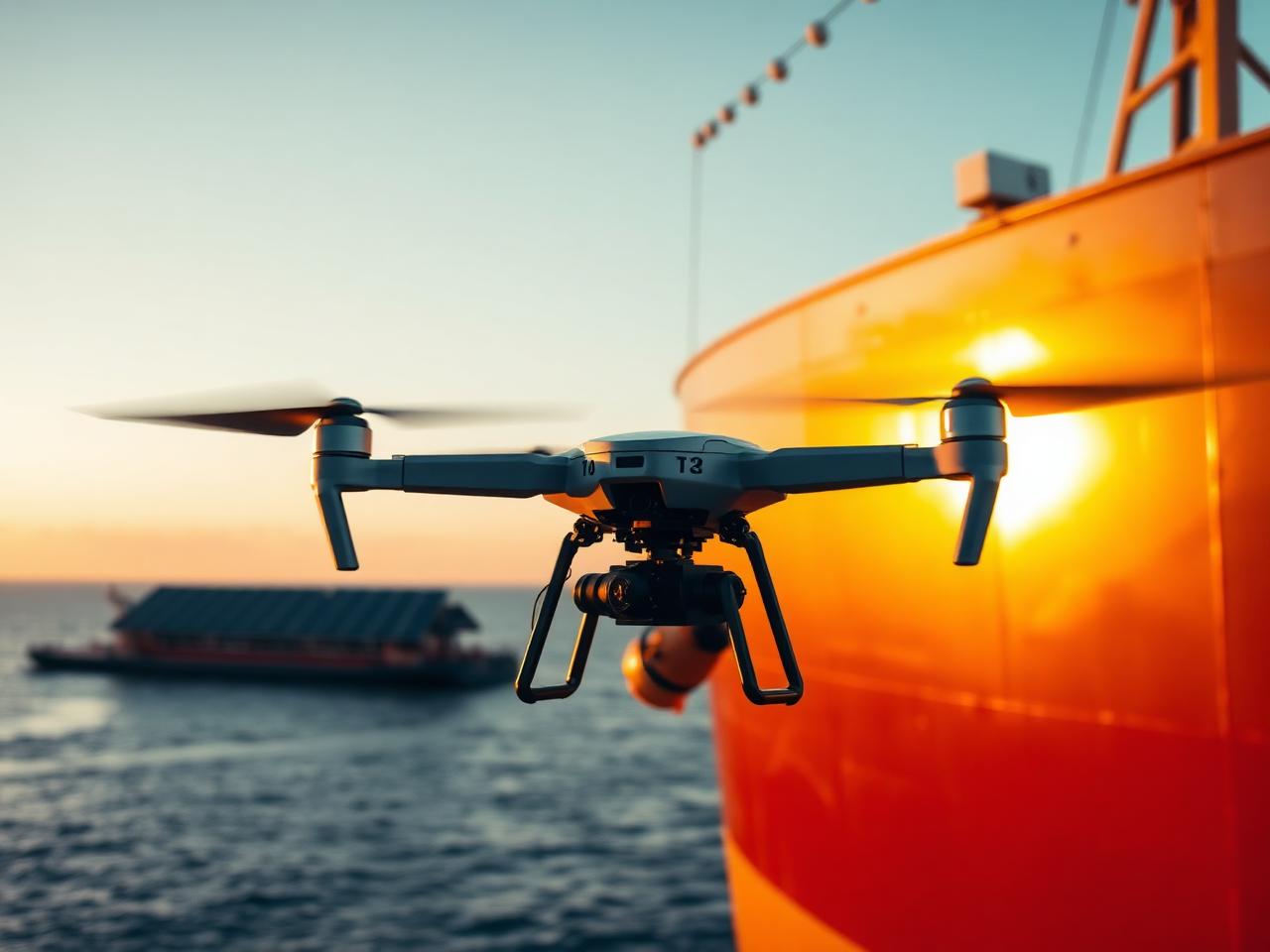 YellowFIN Robotics , autonomous inspection drone near industrial structure