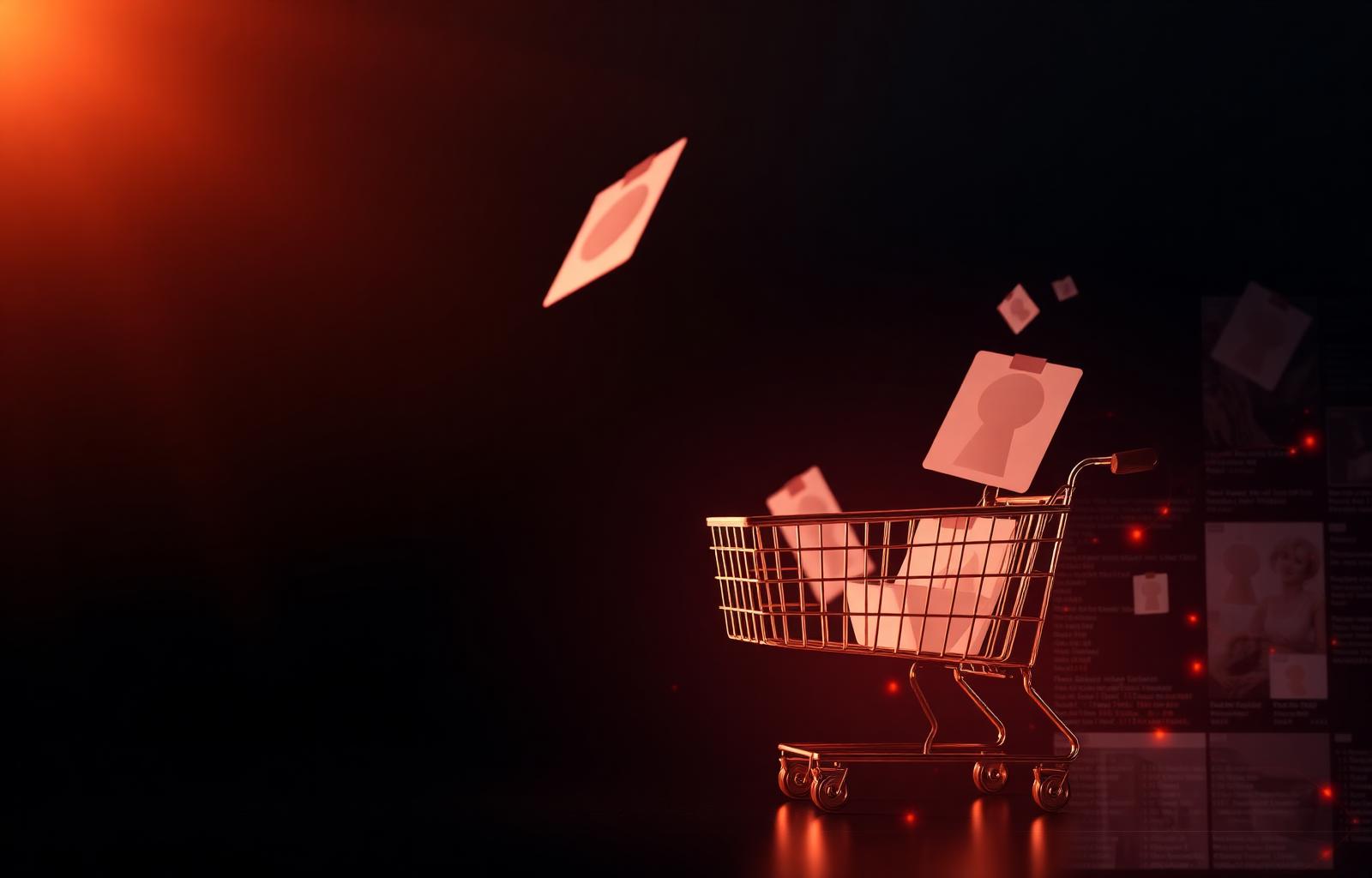 WooCommerce development , abstract ecommerce composition with copper light, product tiles, and a shopping cart