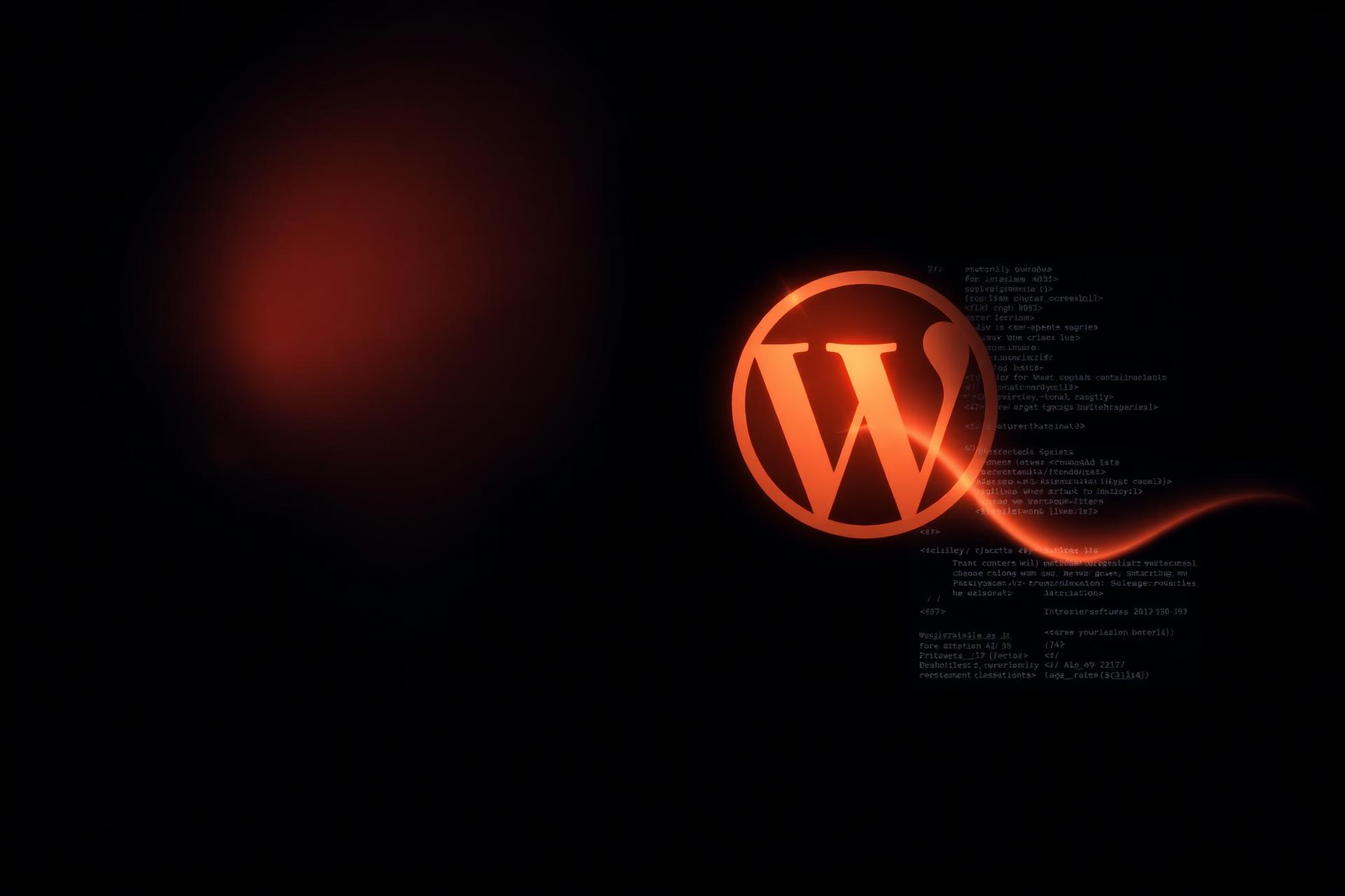 WordPress development , abstract editorial composition with copper light and content blocks
